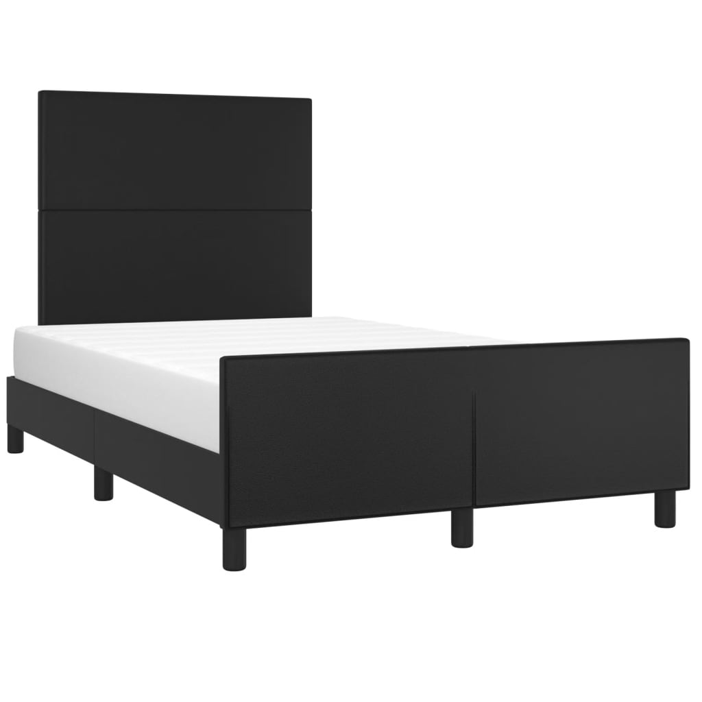 Estrutura de cama sem castanho colchão 120x190cm couro do falso