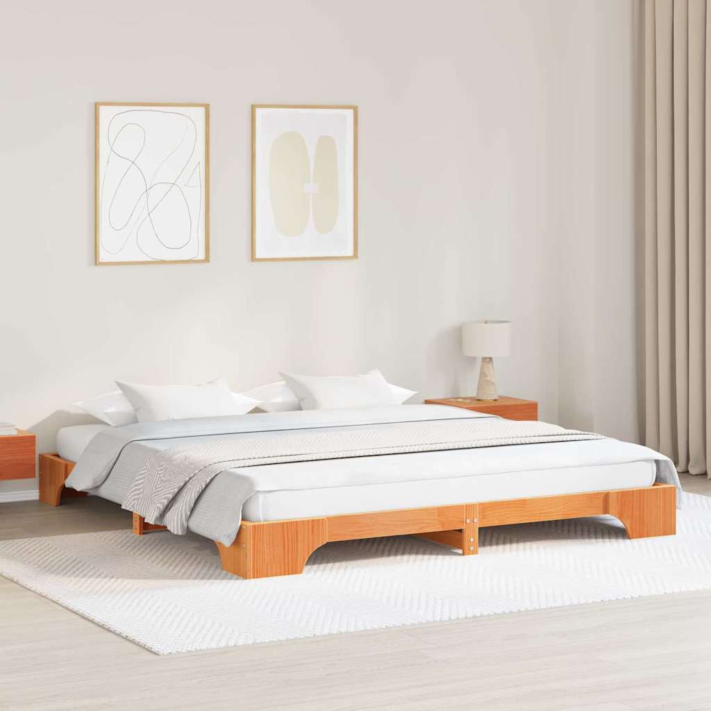 Estrutura da cama marrom cera 180 x 200 cm