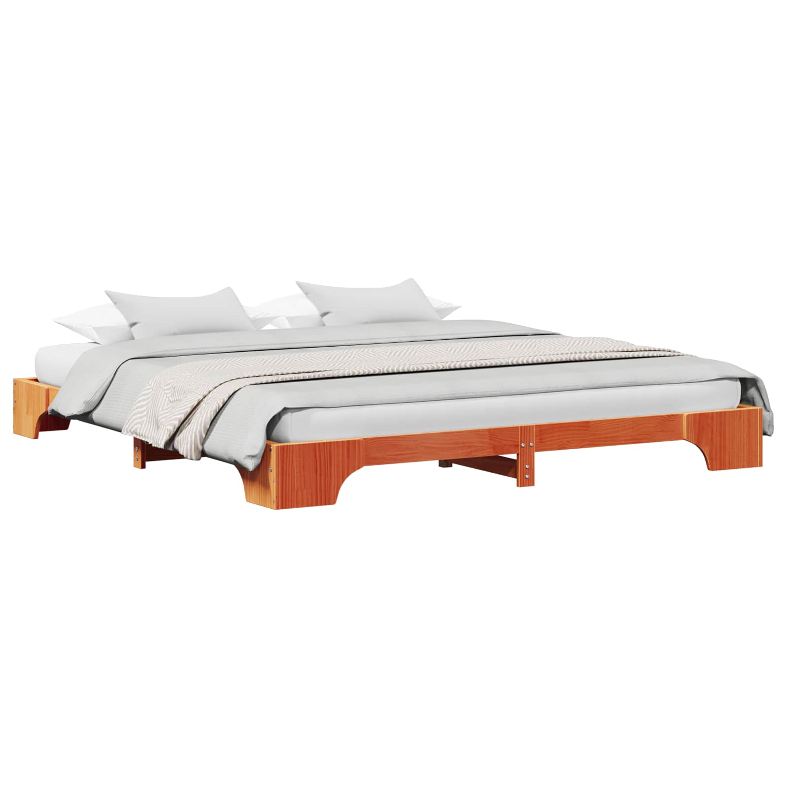 Estrutura da cama marrom cera 180 x 200 cm