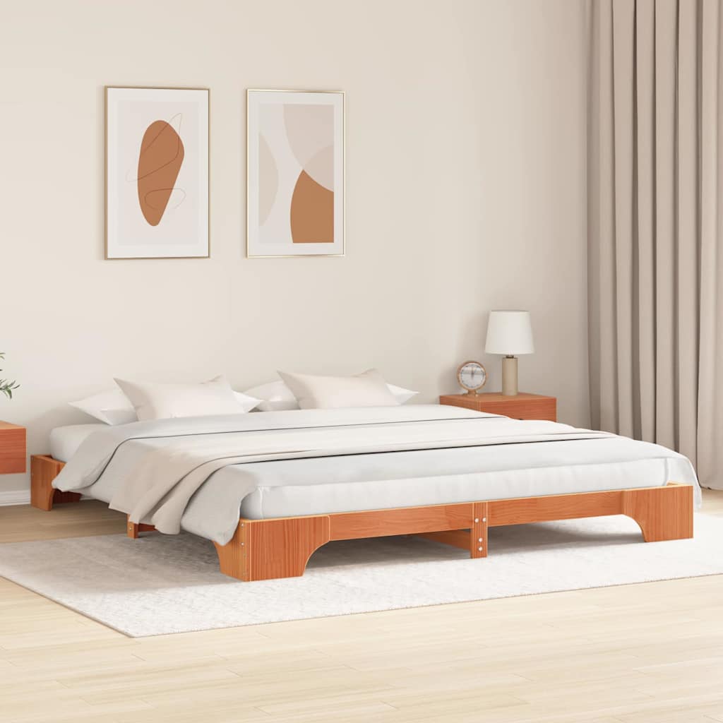 Estrutura da cama marrom cera 180 x 200 cm