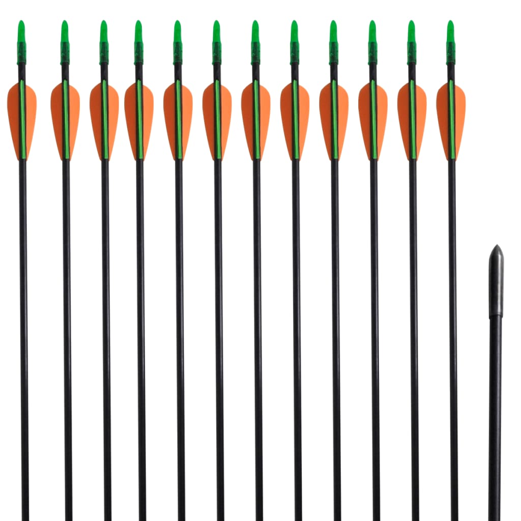 Flechas para arco recurvo padrão 12 pcs 30" 0,6 cm fibra de vidro
