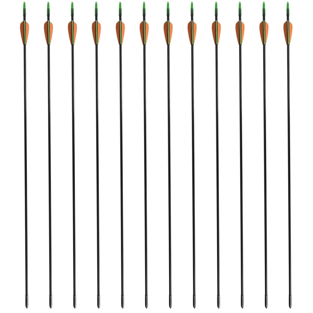 Flechas para arco recurvo padrão 12 pcs 30" 0,6 cm fibra de vidro