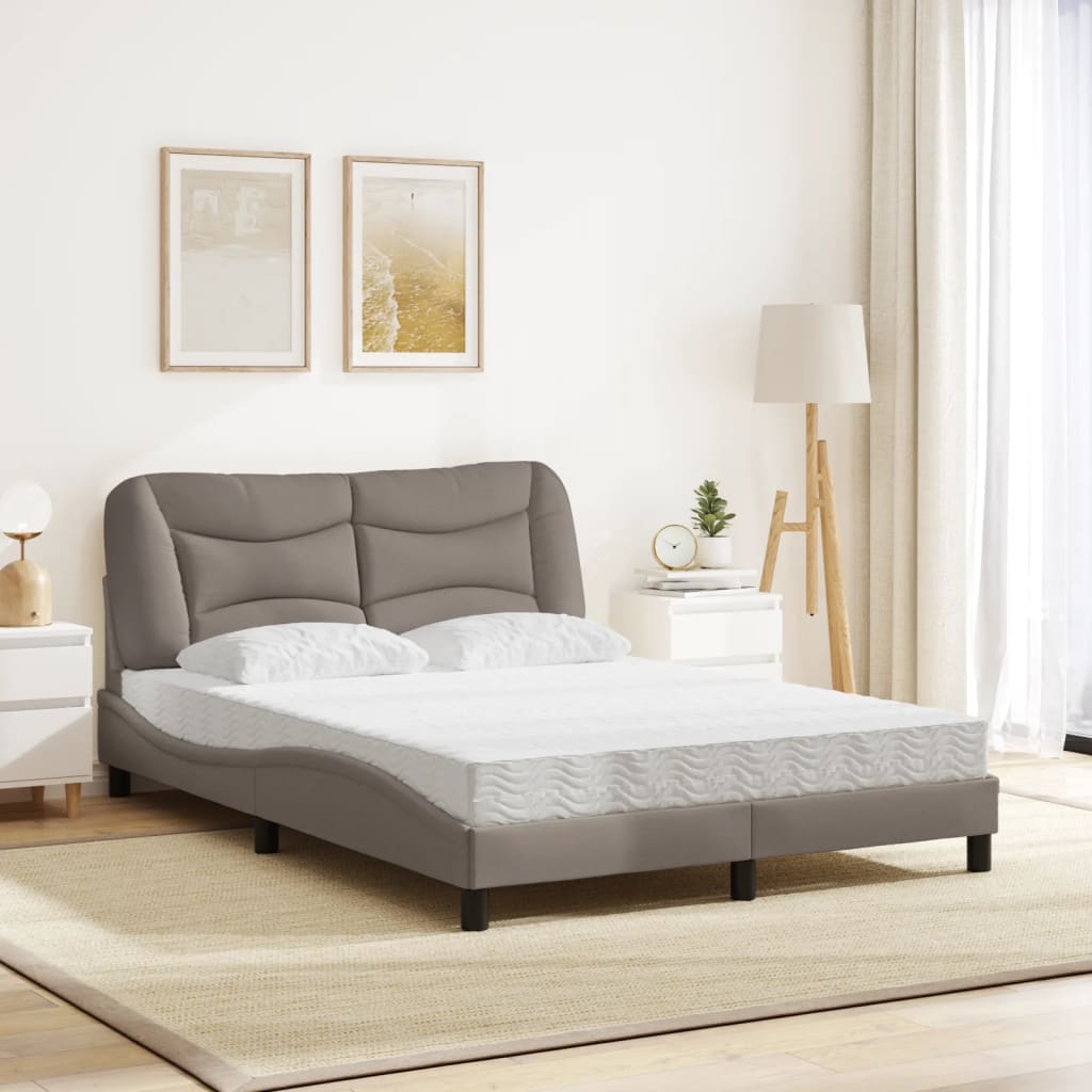 Cama com colchão hvar 120x200 cm tecido castanho-acinzentado