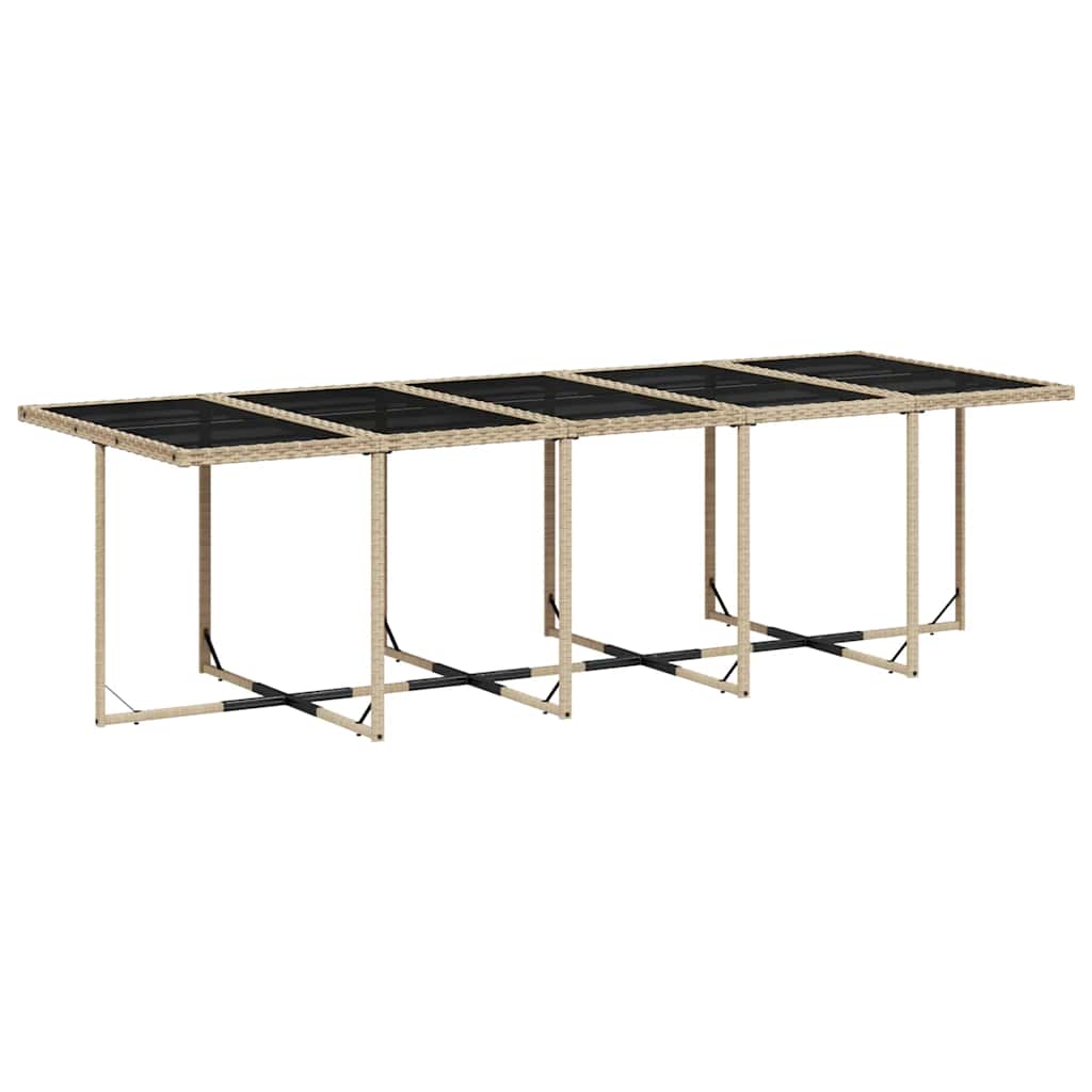 15 Pcs conjunto de jantar p/ jardim com almofadões vime PE bege