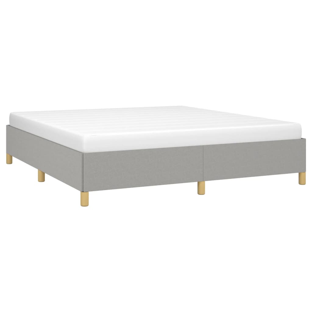 Estrutura de cama com molas 180x200 cm tecido cinzento-claro