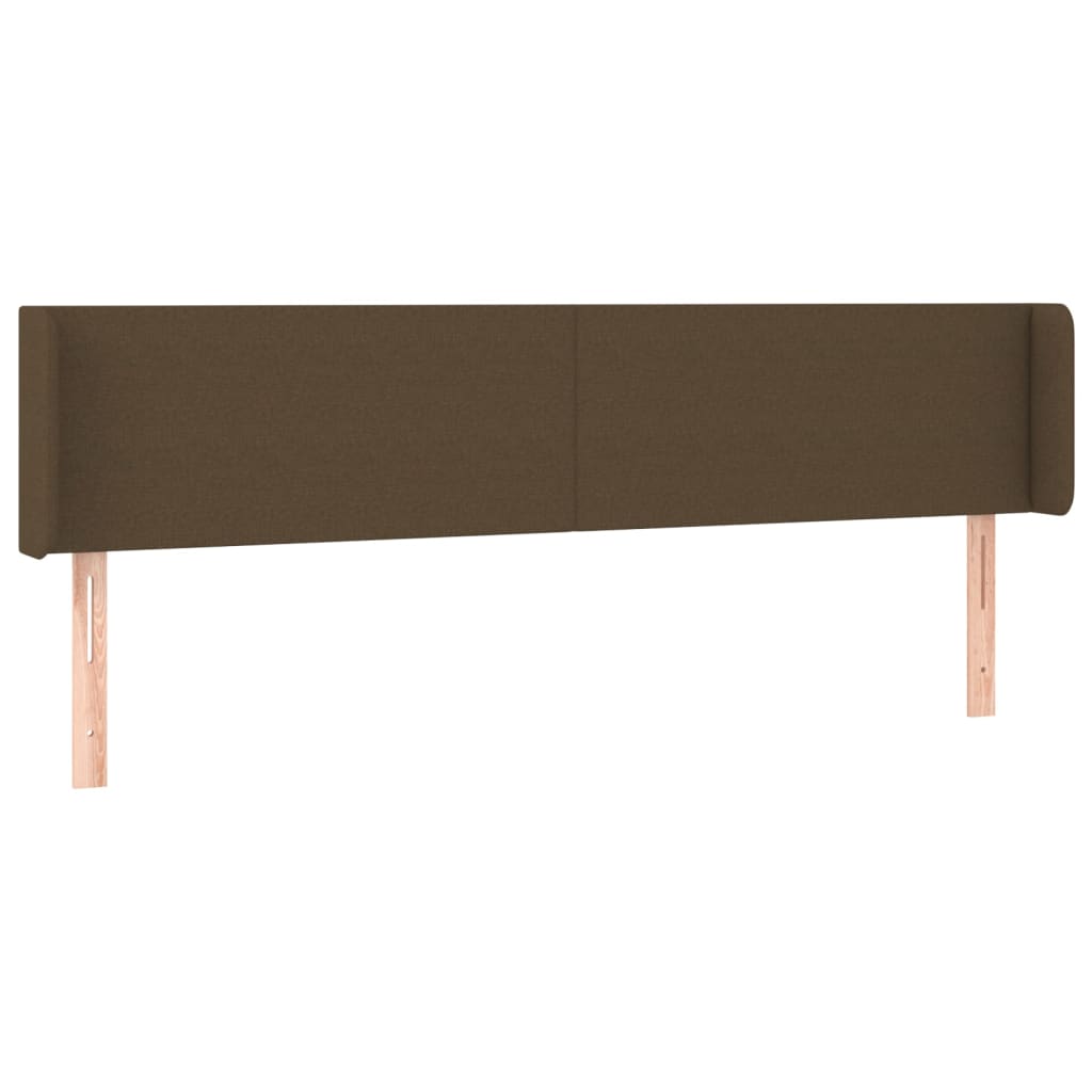 Cabeceira de cama c/ luzes LED tecido 163x16x78/88 cm castanho