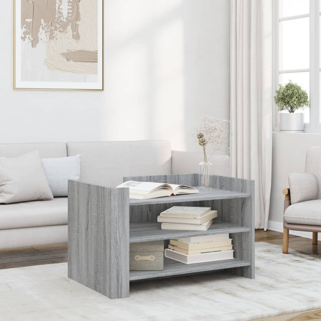 Mesa de centro 80x50x50 cm derivados de madeira cinzento sonoma