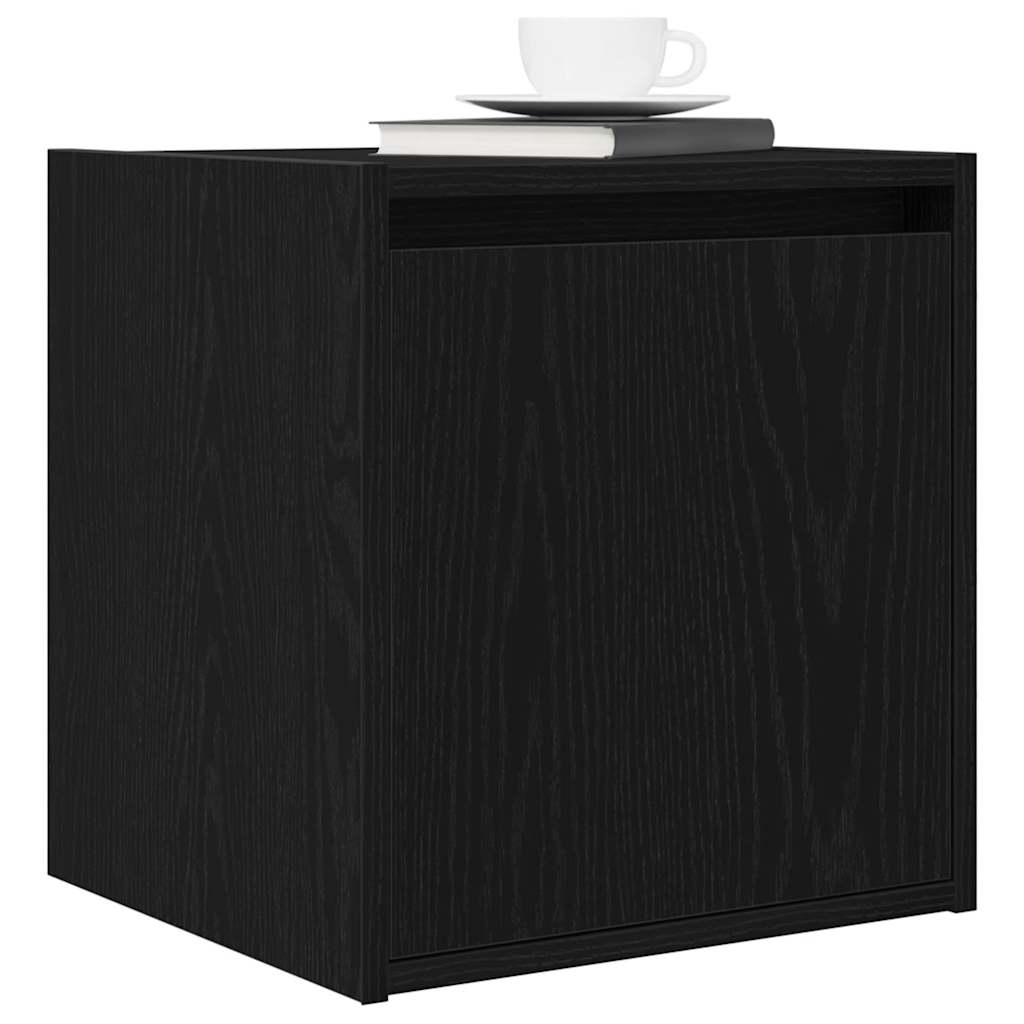 Mesas de cabeceira de parede 2 pcs 38x34x40 cm preto