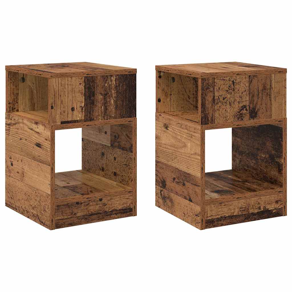 Mesa de apoio 2 unid. madeira antiga 30,5 x 30 x 45 cm