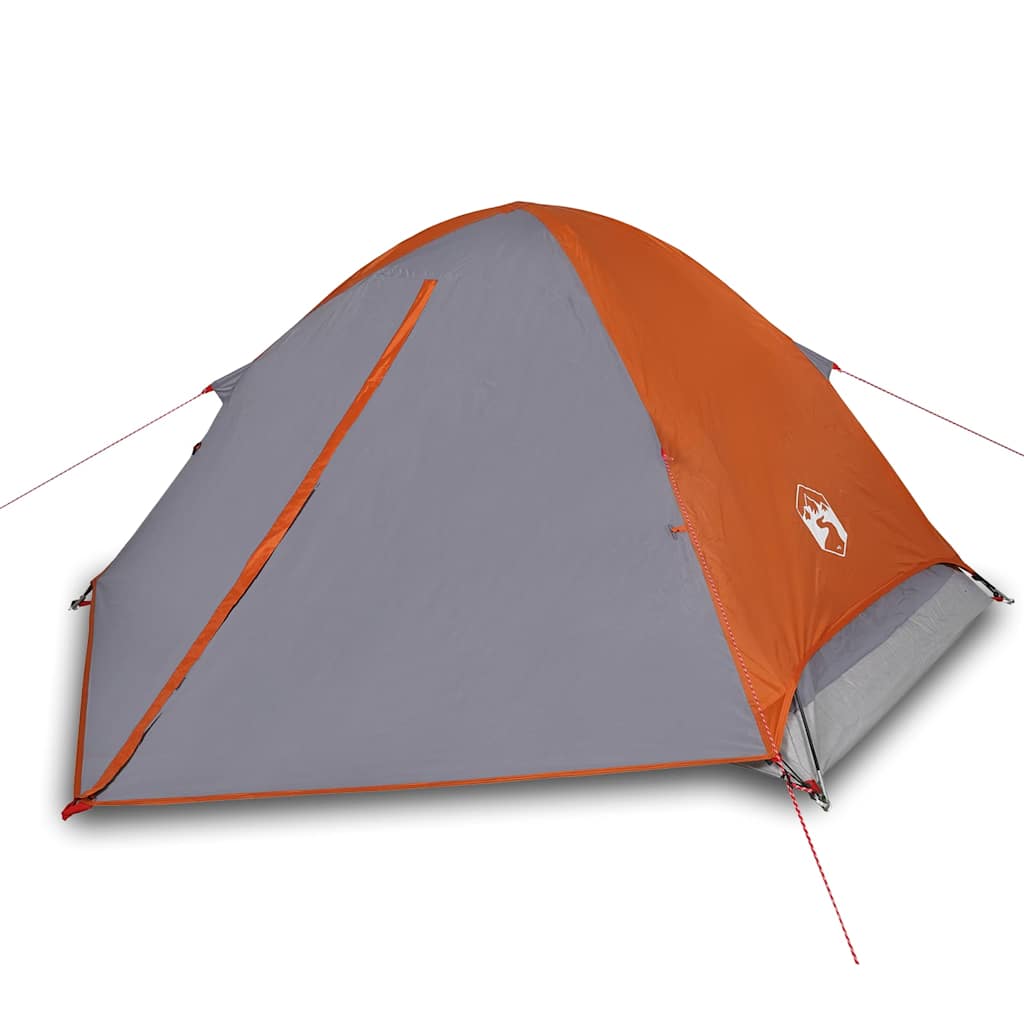 Tenda de campismo cúpula p/ 2 pessoas impermeável cinza/laranja