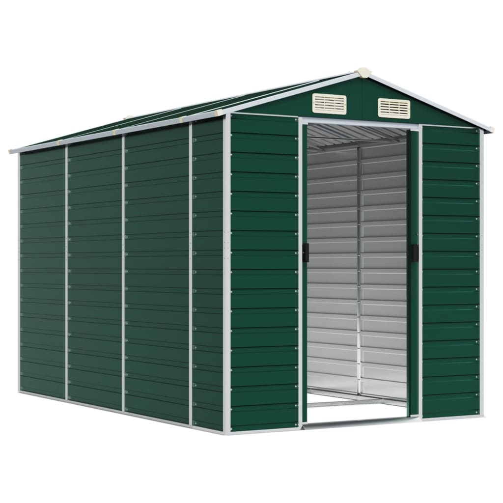 Abrigo de jardim verde 191x300x198 cm aço galvanizado