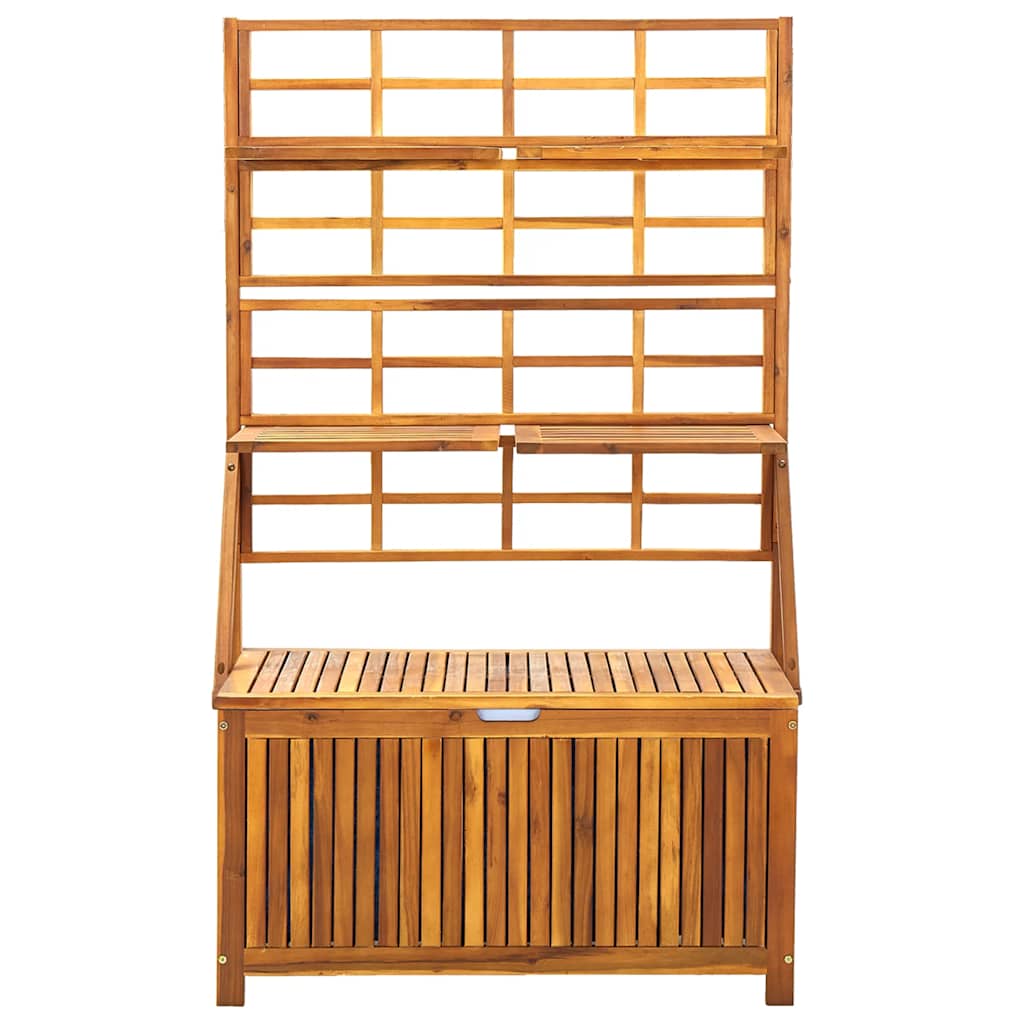 Caixa de arrumação com treliça 99x55x160 cm acácia maciça