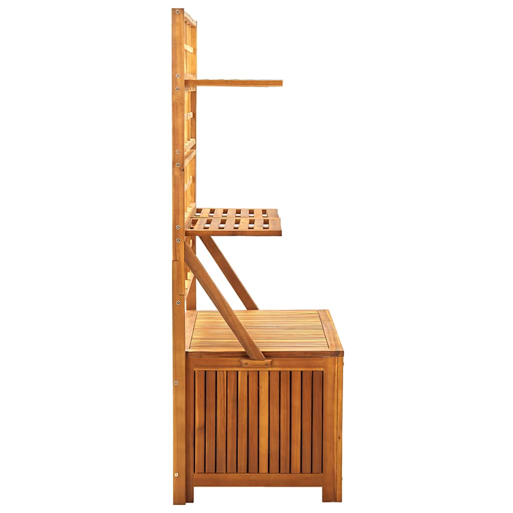 Caixa de arrumação com treliça 99x55x160 cm acácia maciça