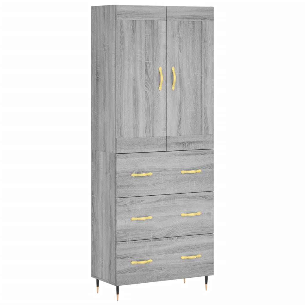 Armário alto 69,5x34x180 cm derivados de madeira sonoma cinza