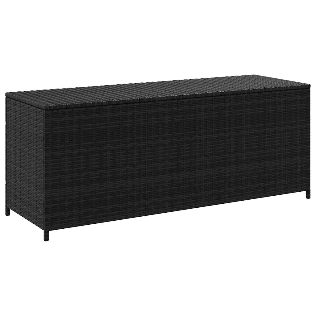 Caixa de arrumação para jardim 150x50x60 cm vime PE preto