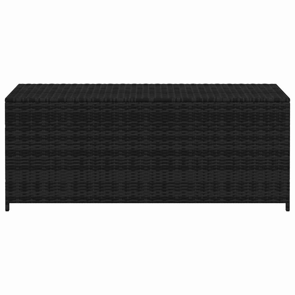 Caixa de arrumação para jardim 150x50x60 cm vime PE preto