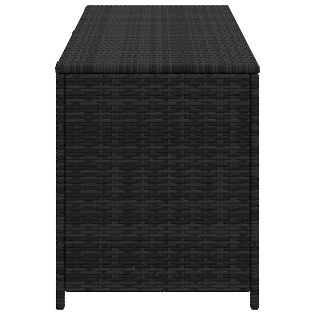 Caixa de arrumação para jardim 150x50x60 cm vime PE preto