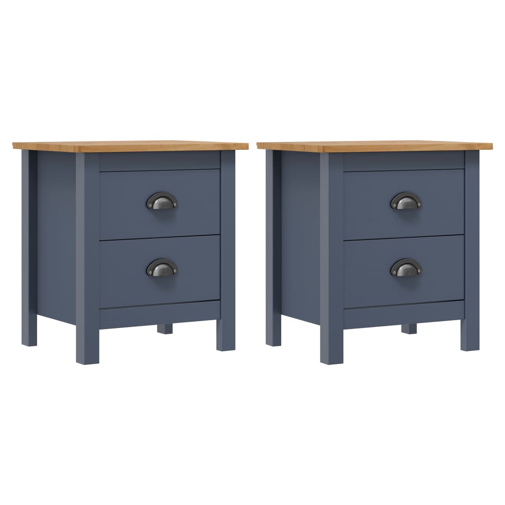 Mesas de cabeceira hill 2 pcs 46x35x49,5 cm pinho cinza