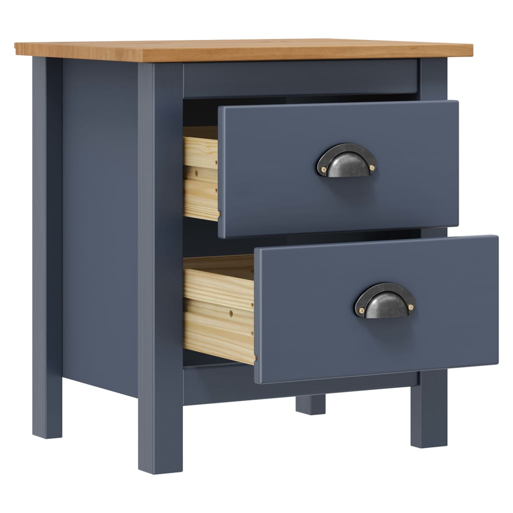 Mesas de cabeceira hill 2 pcs 46x35x49,5 cm pinho cinza