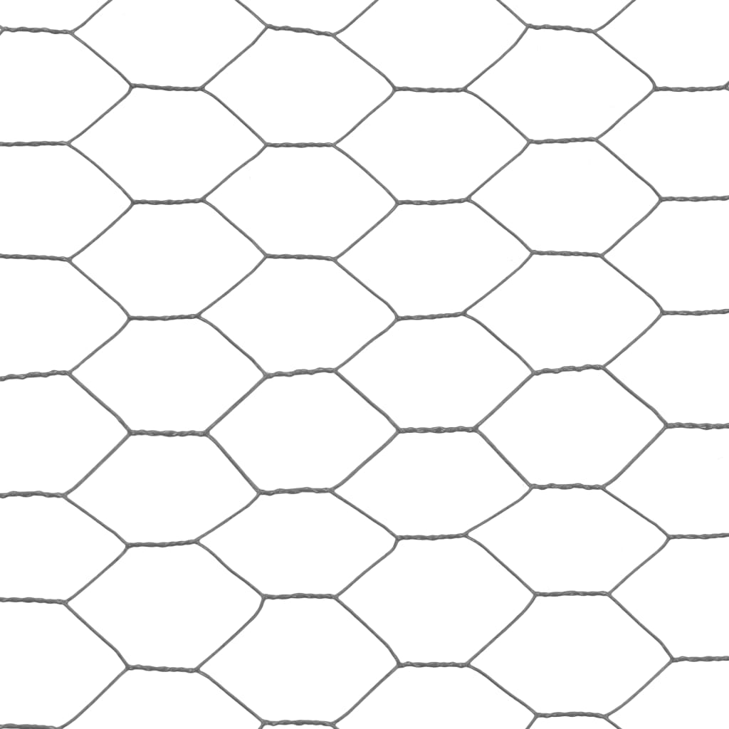 Cerca arame galinheiro 25x0,75m aço c/revestimento PVC cinzento