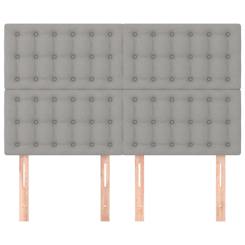 Cabeceira cinza claro 144x5x118/128 cm tecido