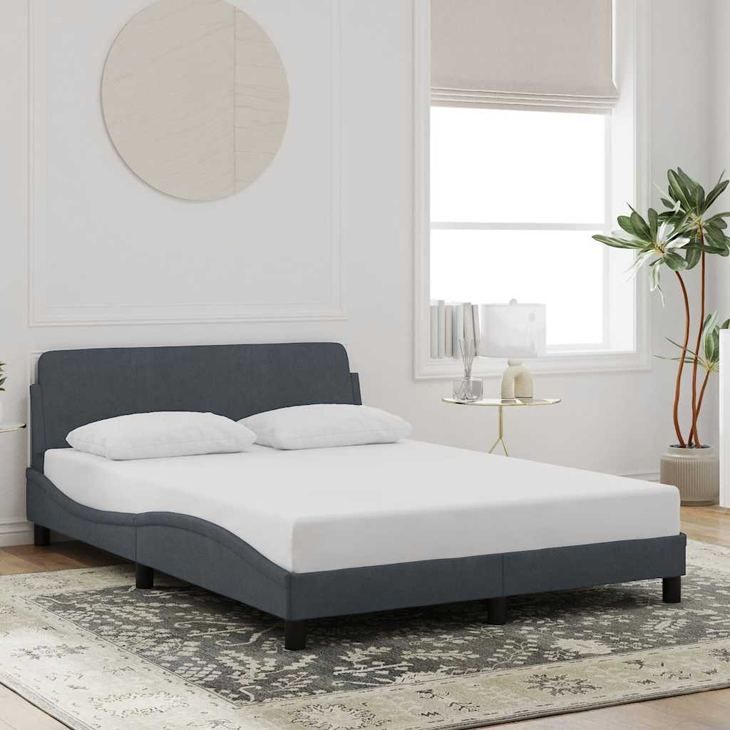 Estrutura de cama dover 137x190cm veludo cinzento-escuro