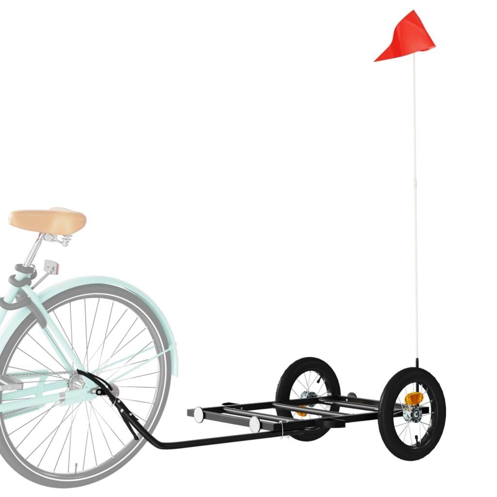 Reboque para bicicleta 122x53x28 cm ferro preto