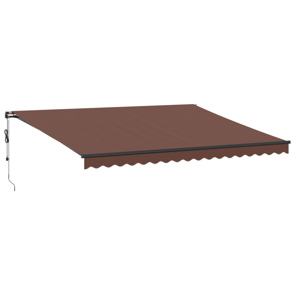 Toldo retrátil automático com luzes LED 450x350 cm castanho