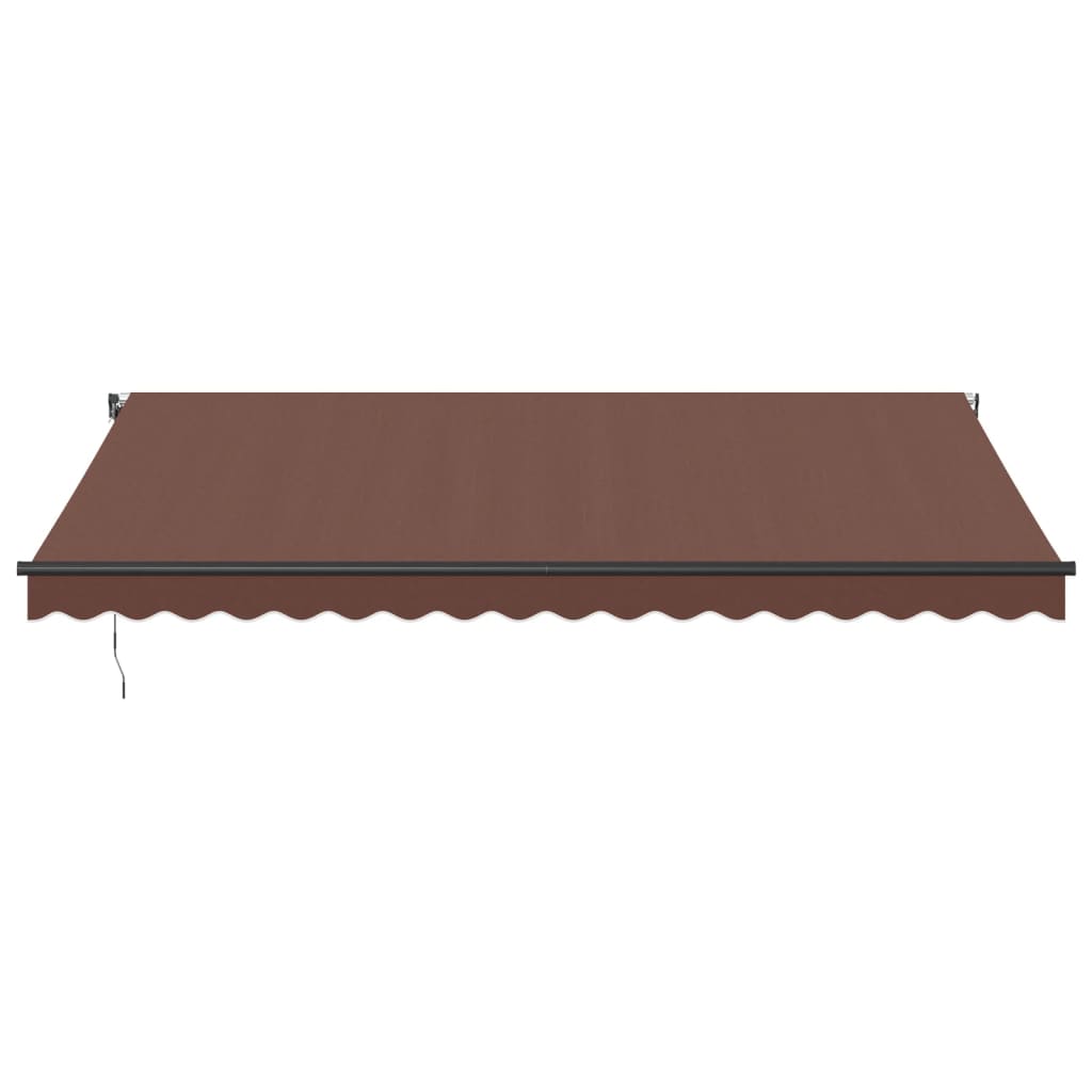 Toldo retrátil automático com luzes LED 450x350 cm castanho