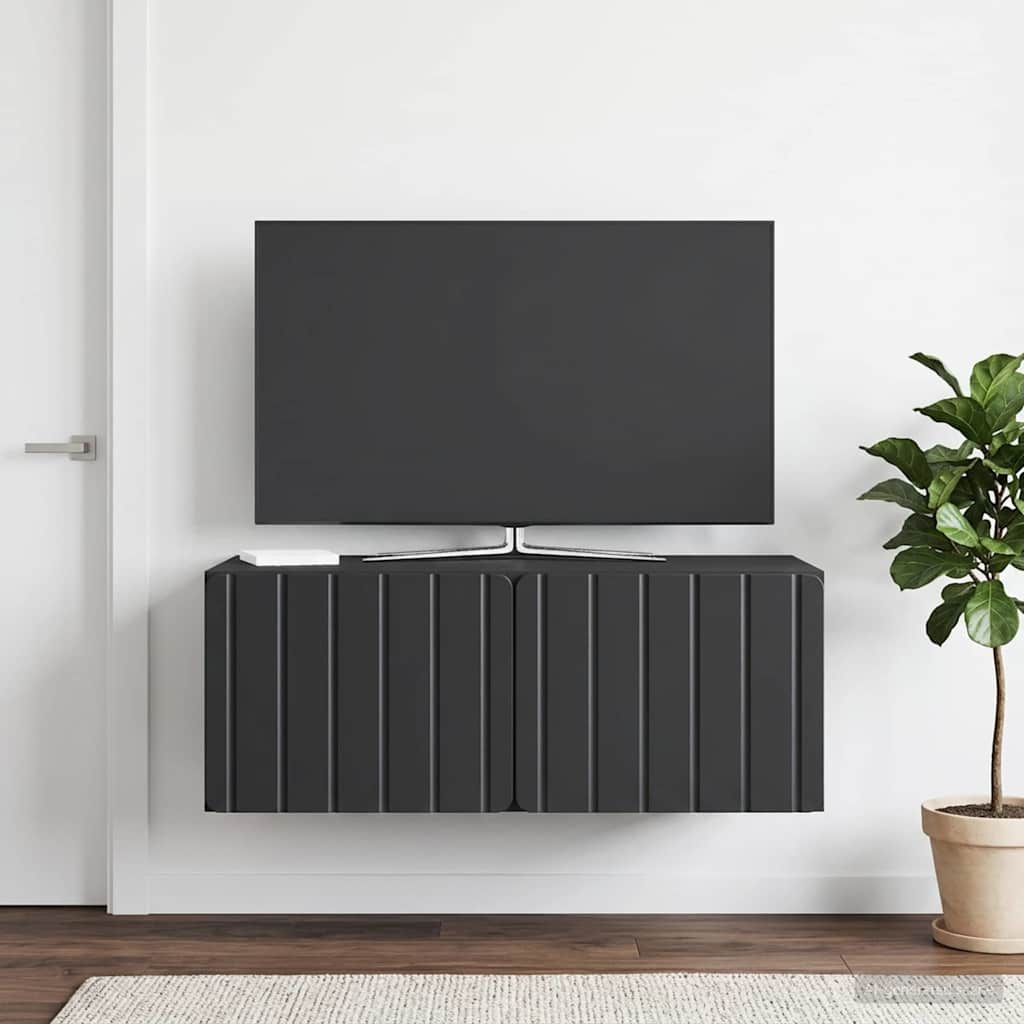 Gabinete de TV de parede 78,5 x 41 x 30 cm preto