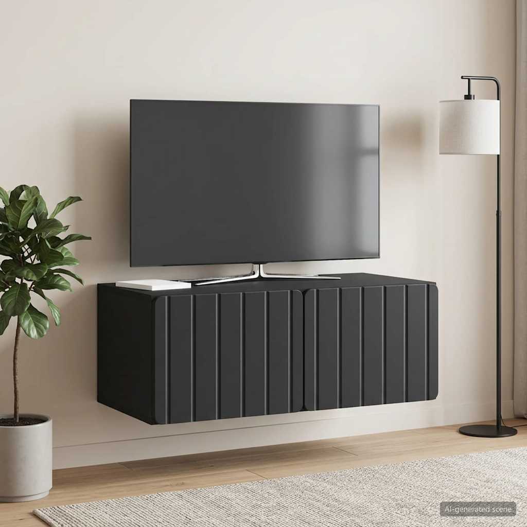 Gabinete de TV de parede 78,5 x 41 x 30 cm preto