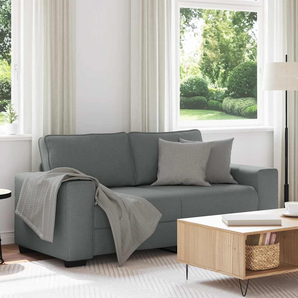 Sofá de 2 lugares em tecido 180x77x82 cm cinzento-escuro