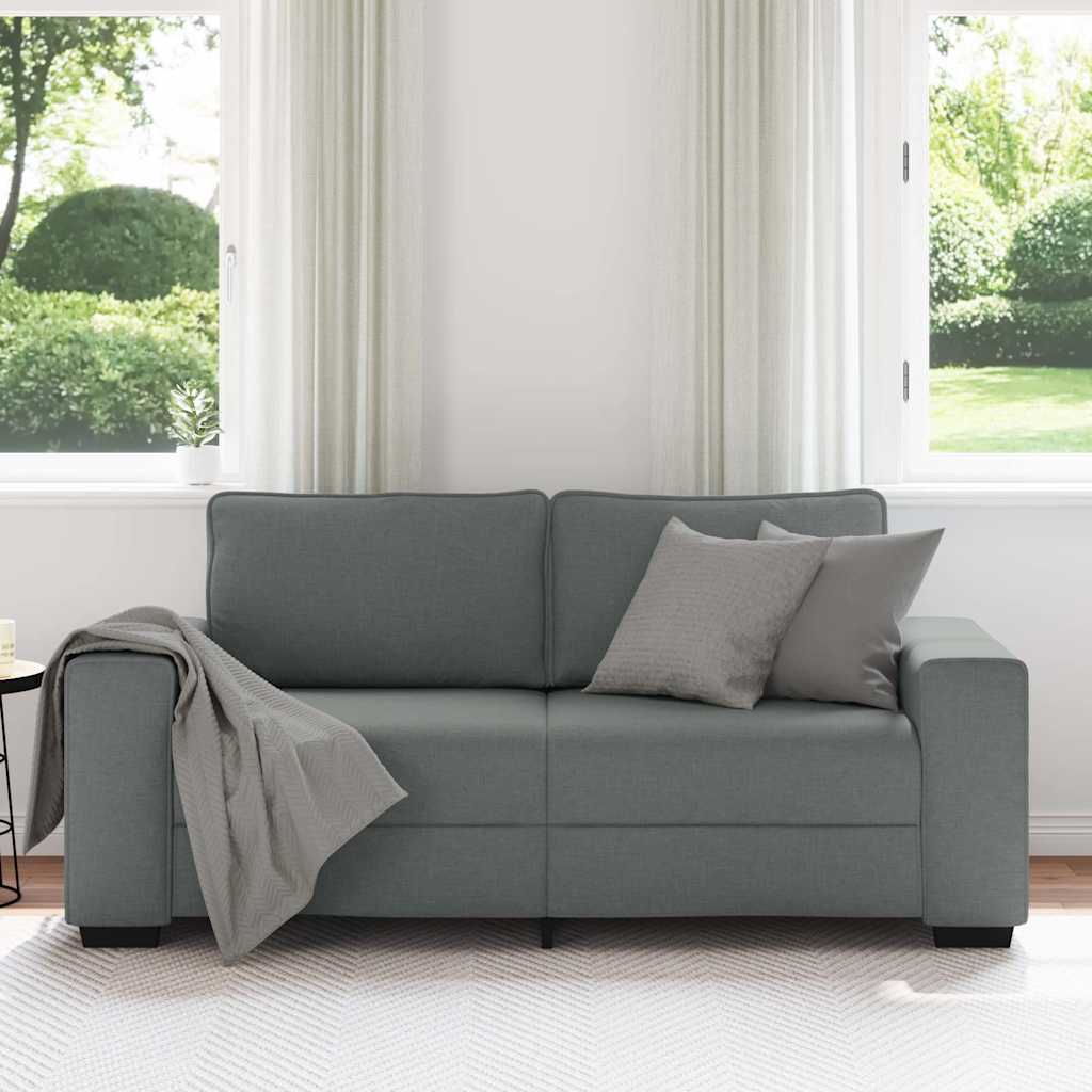 Sofá de 2 lugares em tecido 180x77x82 cm cinzento-escuro