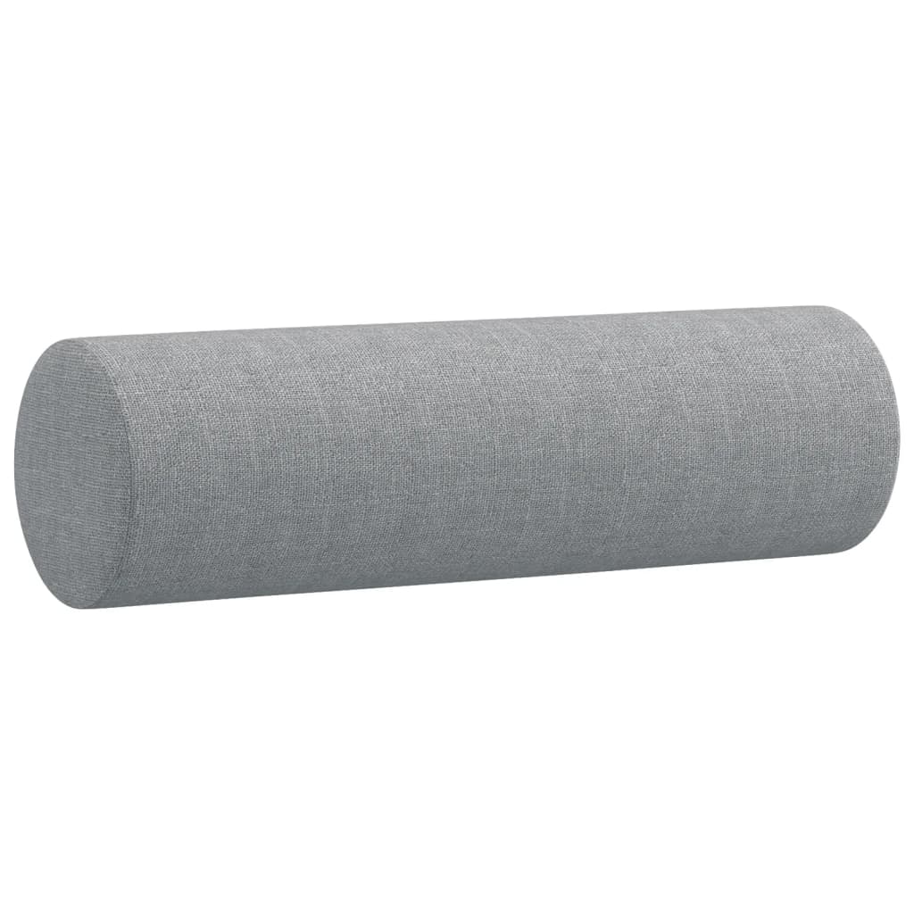 Almofadas decorativas 2 pcs ø15x50 cm tecido cinzento-claro