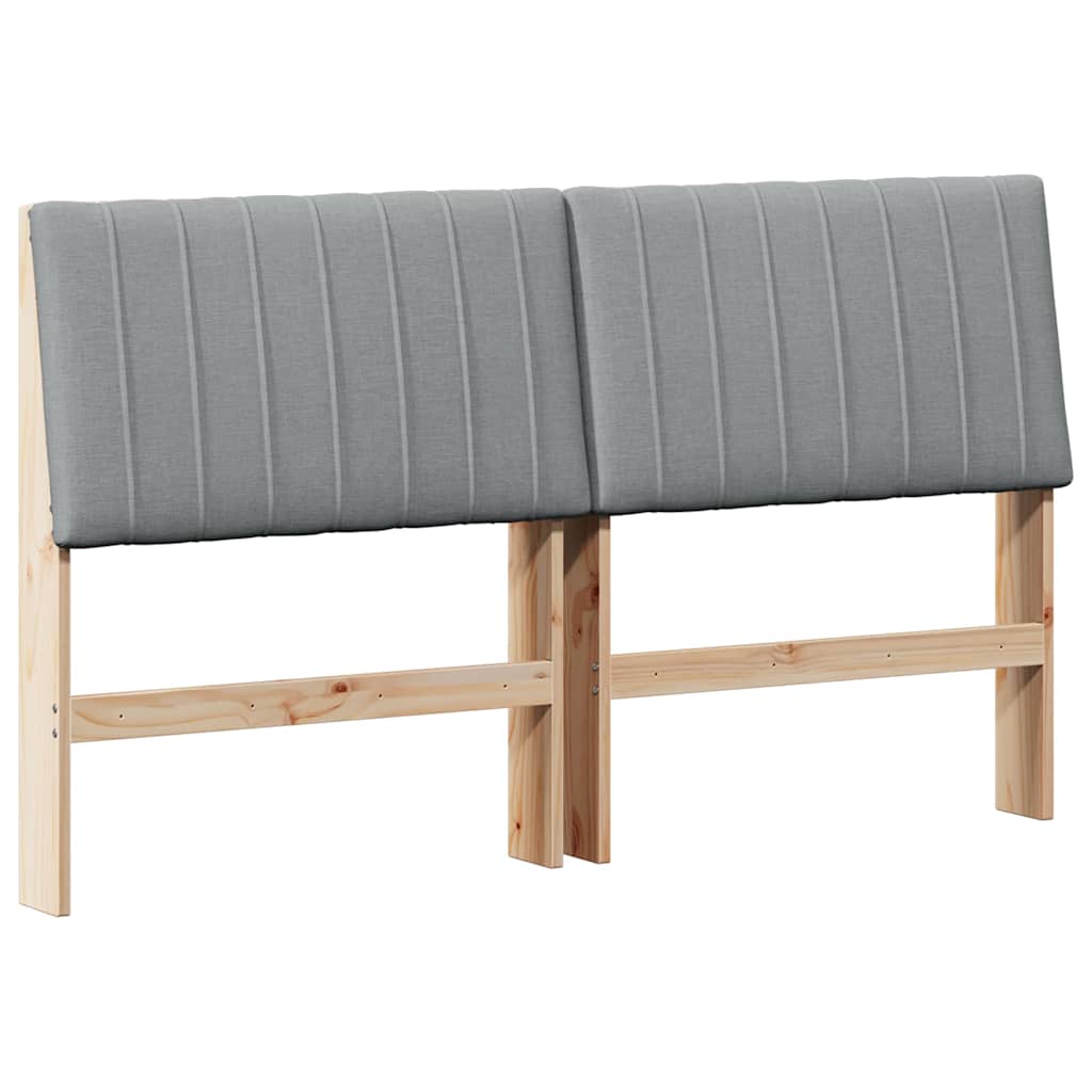 Cabeceira estofada cinzento-claro 150 cm