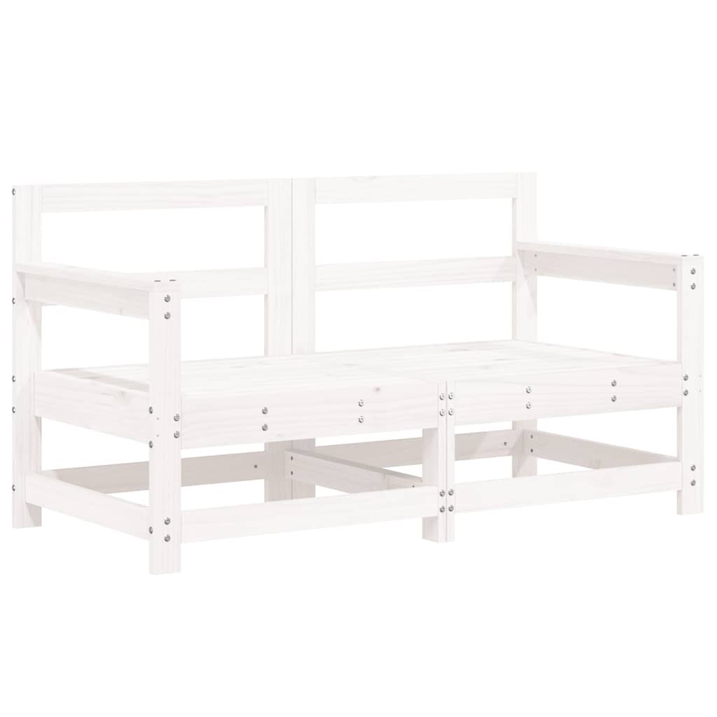 7 Pcs conjunto lounge de jardim pinho maciço branco