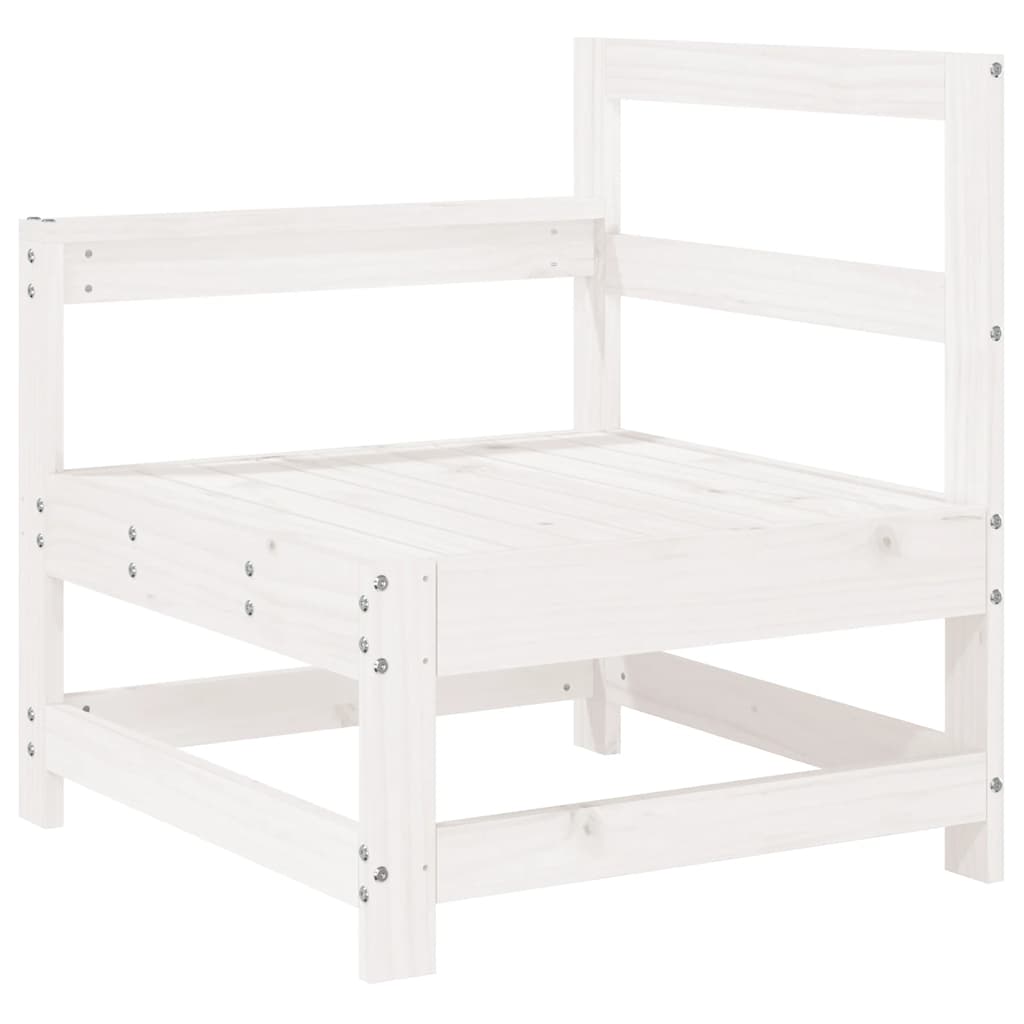 7 Pcs conjunto lounge de jardim pinho maciço branco