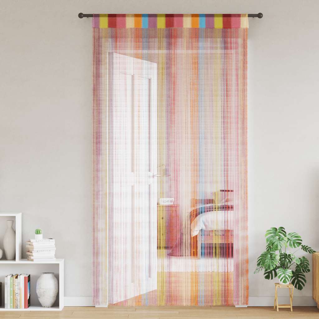 Cortinas de fios 2 pcs 140x250 cm multicor
