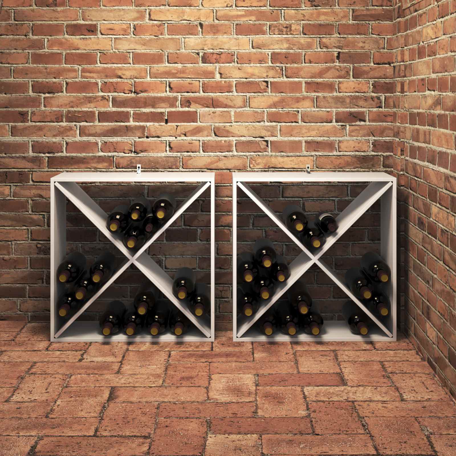 Escorredor de vinho 2 unid. branco 62 x 25 x 62 cm