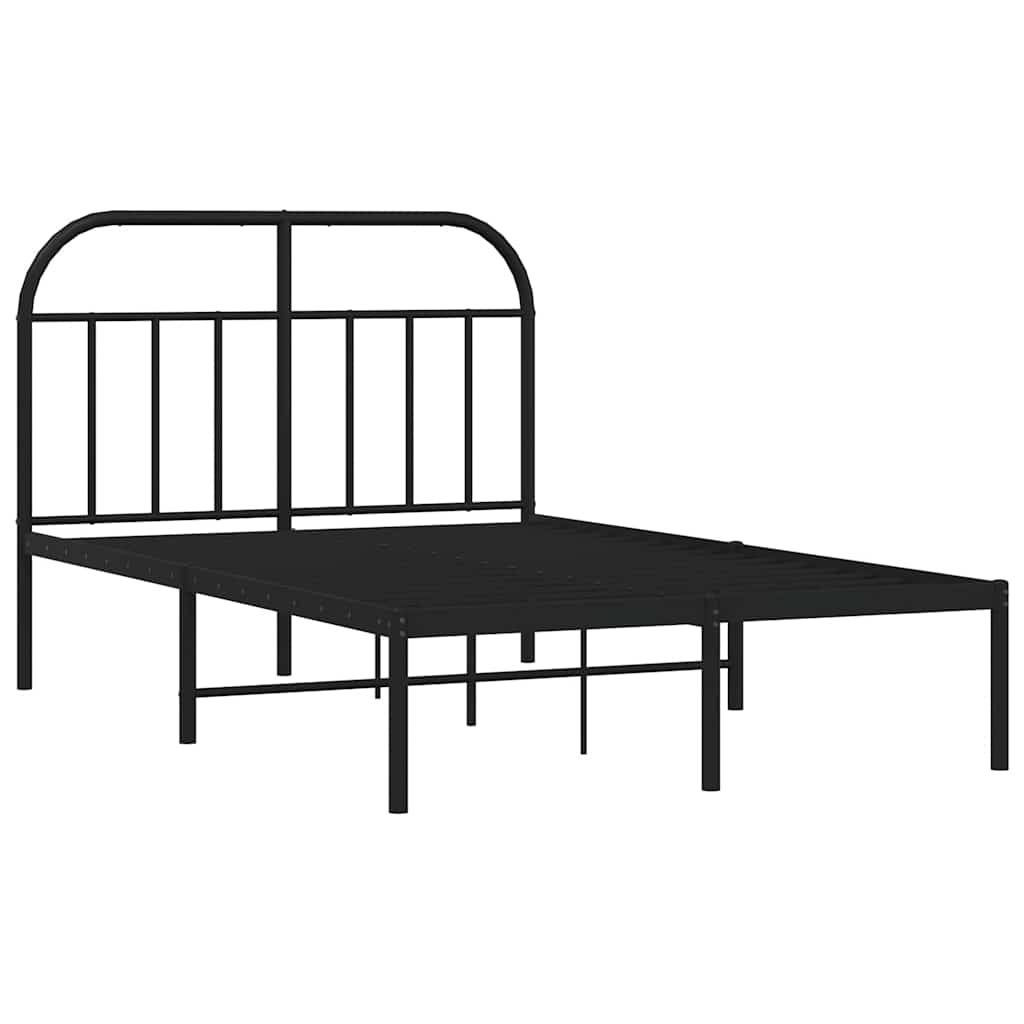 Estrutura de cama com cabeceira 120x190 cm metal preto