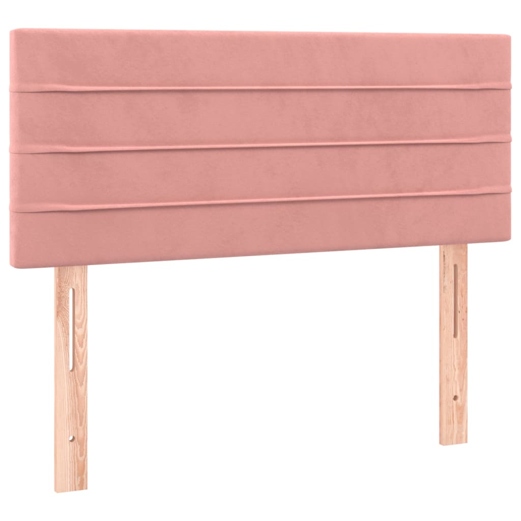 Cabeceira de cama c/ luzes LED veludo 80x5x78/88 cm rosa
