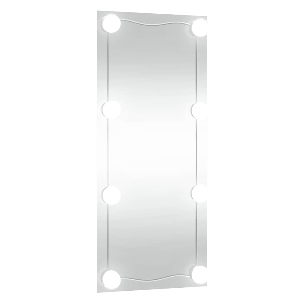 Espelho de parede retangular com luzes LED 40x80 cm vidro