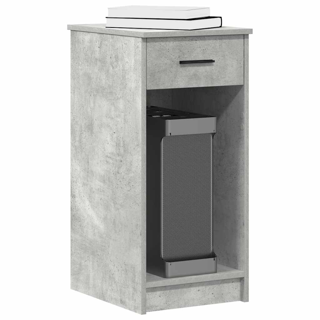 Suporte torre computador com gaveta 35x45x77cm cinzento cimento