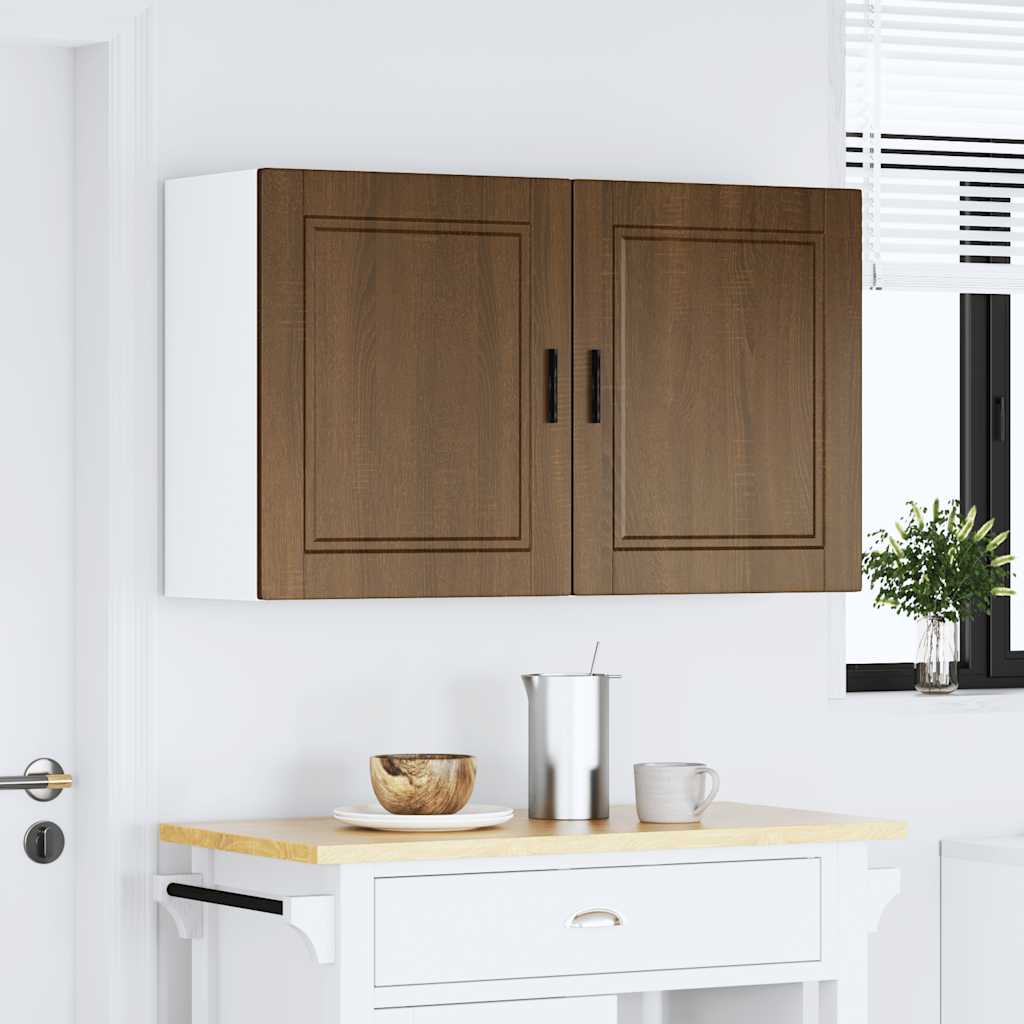 Armários parede cozinha 2 pcs porto madeira carvalho castanho