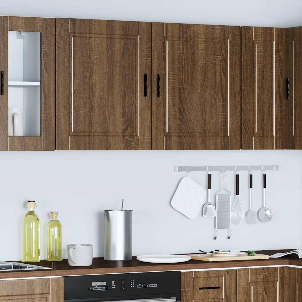 Armários parede cozinha 2 pcs porto madeira carvalho castanho