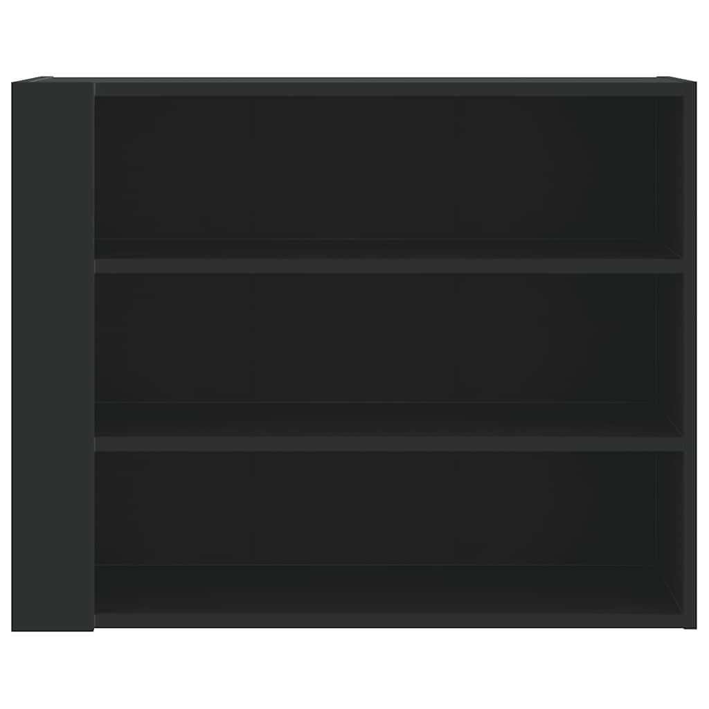 Armário de parede 75x35x60 cm derivados de madeira preto