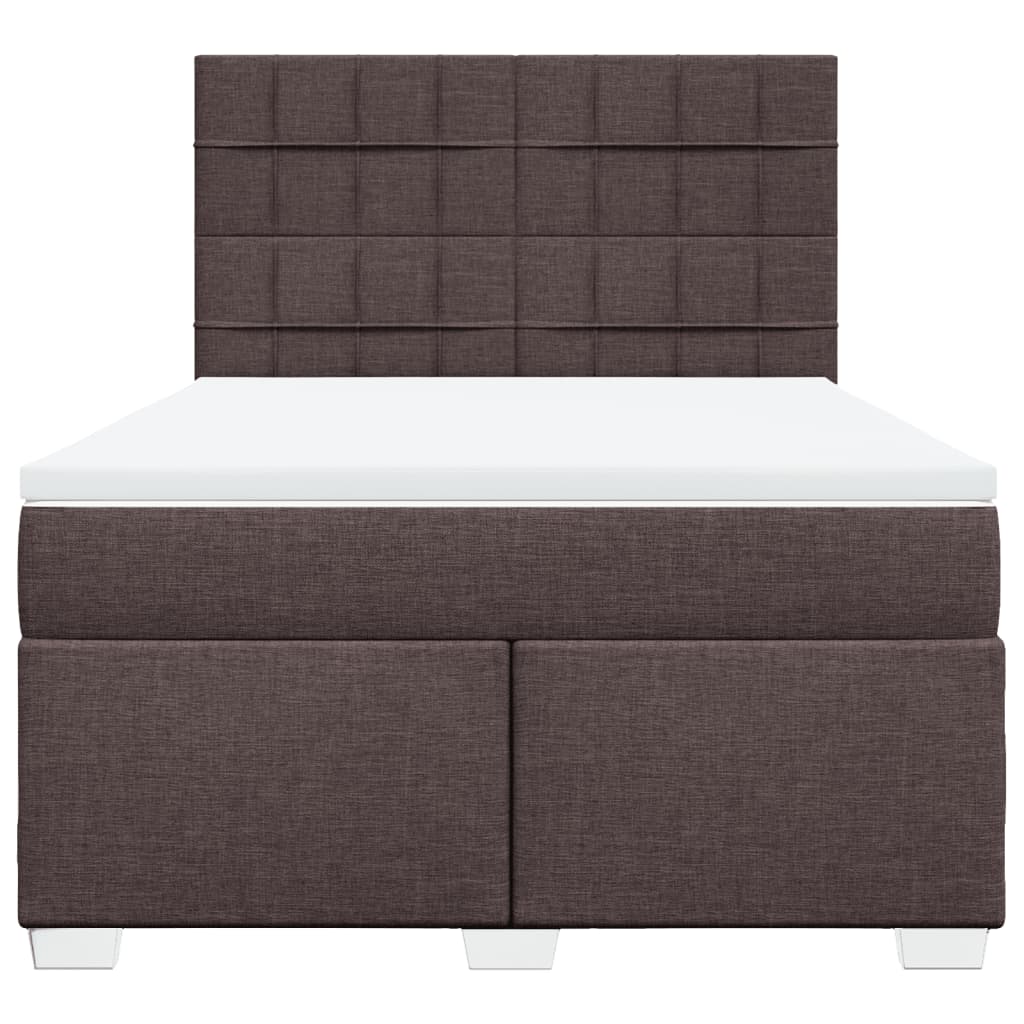 Cama com molas/colchão 140x190 cm tecido castanho-escuro
