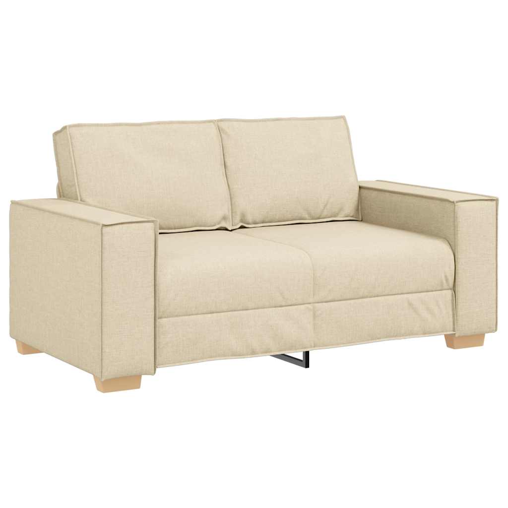 Sofá de 2 lugares em tecido creme 160x78x84 cm