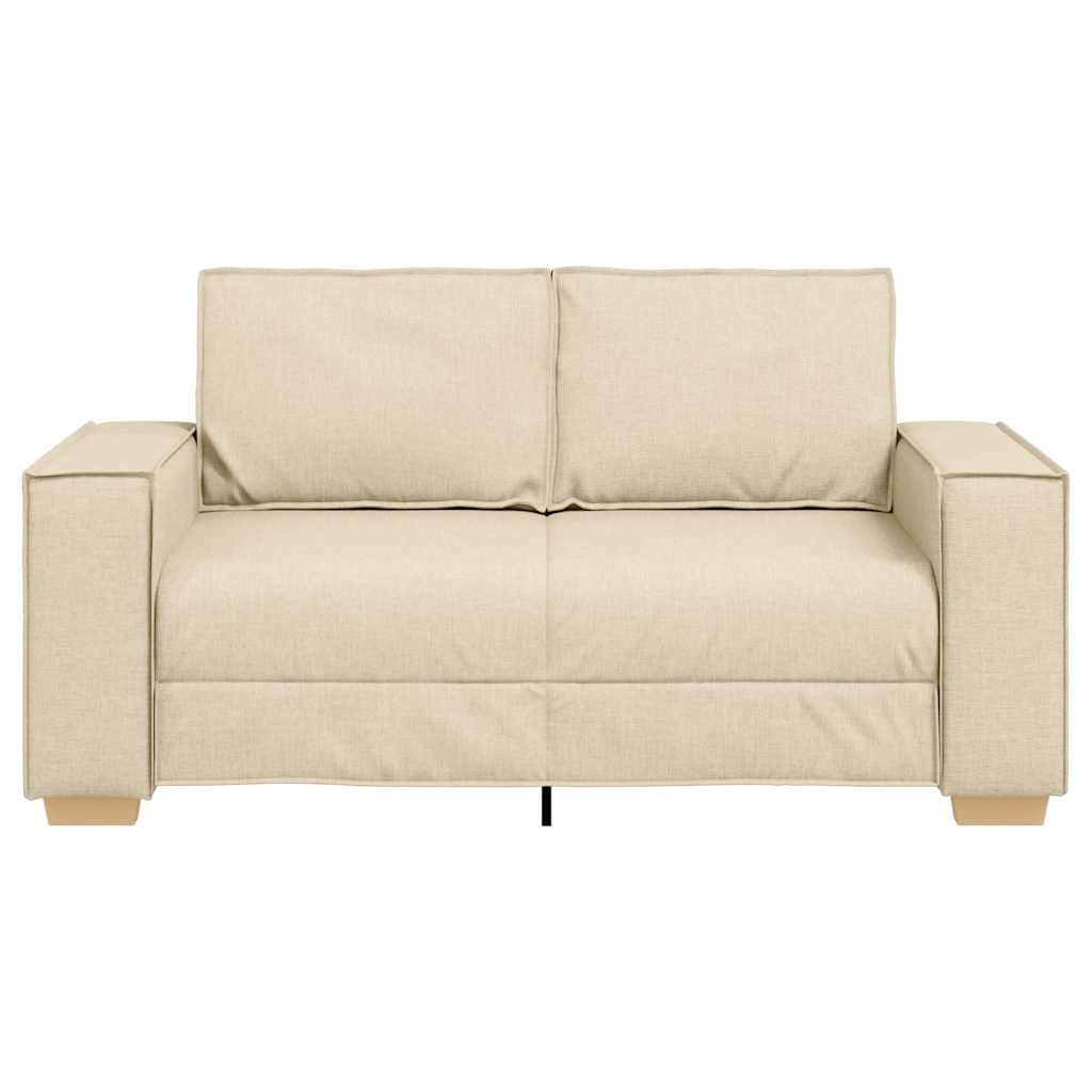 Sofá de 2 lugares em tecido creme 160x78x84 cm