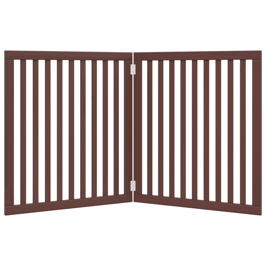 Portão para cães dobrável 2 painéis 160 cm álamo castanho